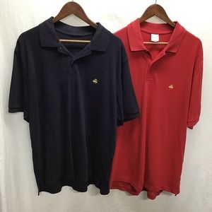 2 Brooks Brothers polos.  Navy and red.  Size XL